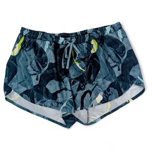 Old Navy Running Shorts Large Womens Green Marble Abstract Under Liner Athletic